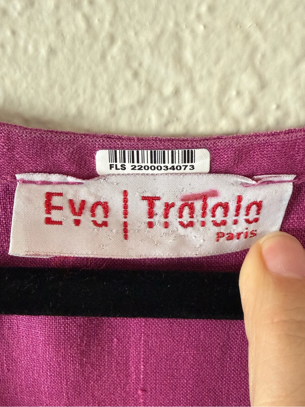 Eva Tra La La Paris 100% Linen Half Sleeve Tunic Top Dark Pink One Size Up To L - Picture 5 of 9